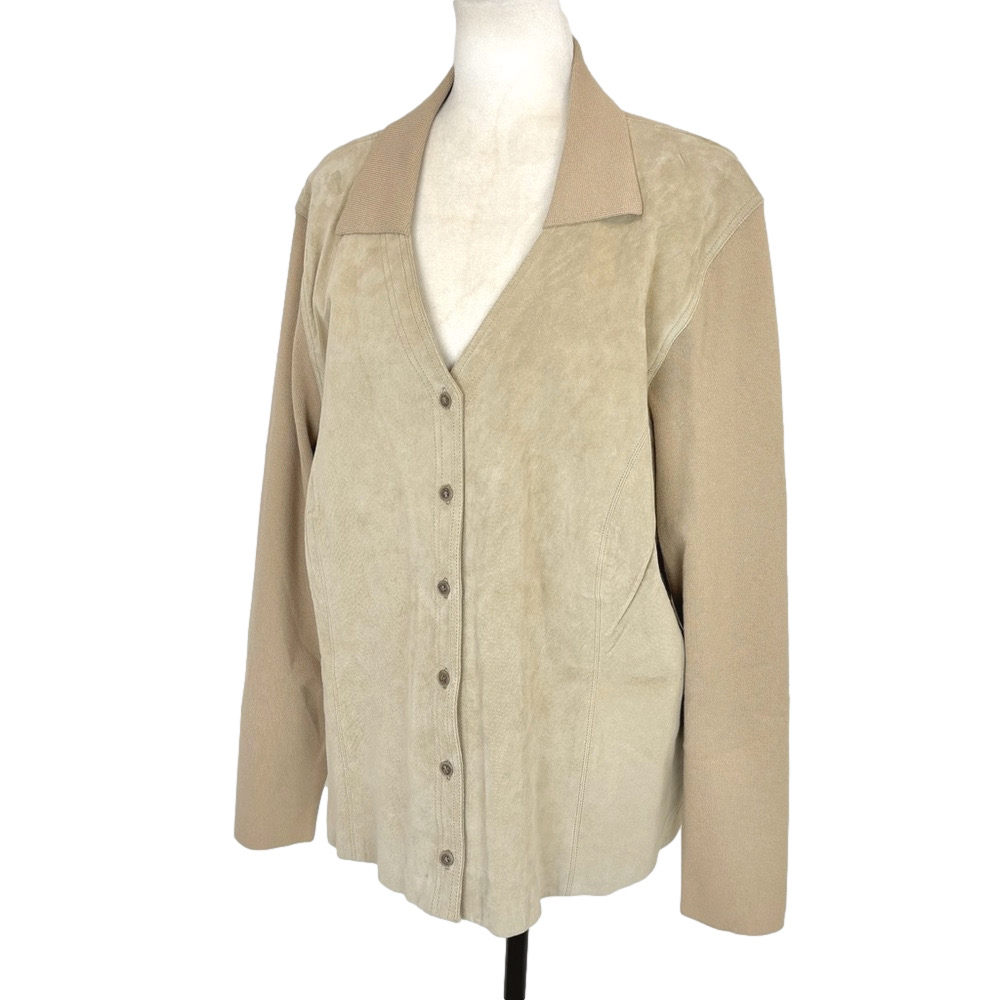 Jones New York suede front cardigan